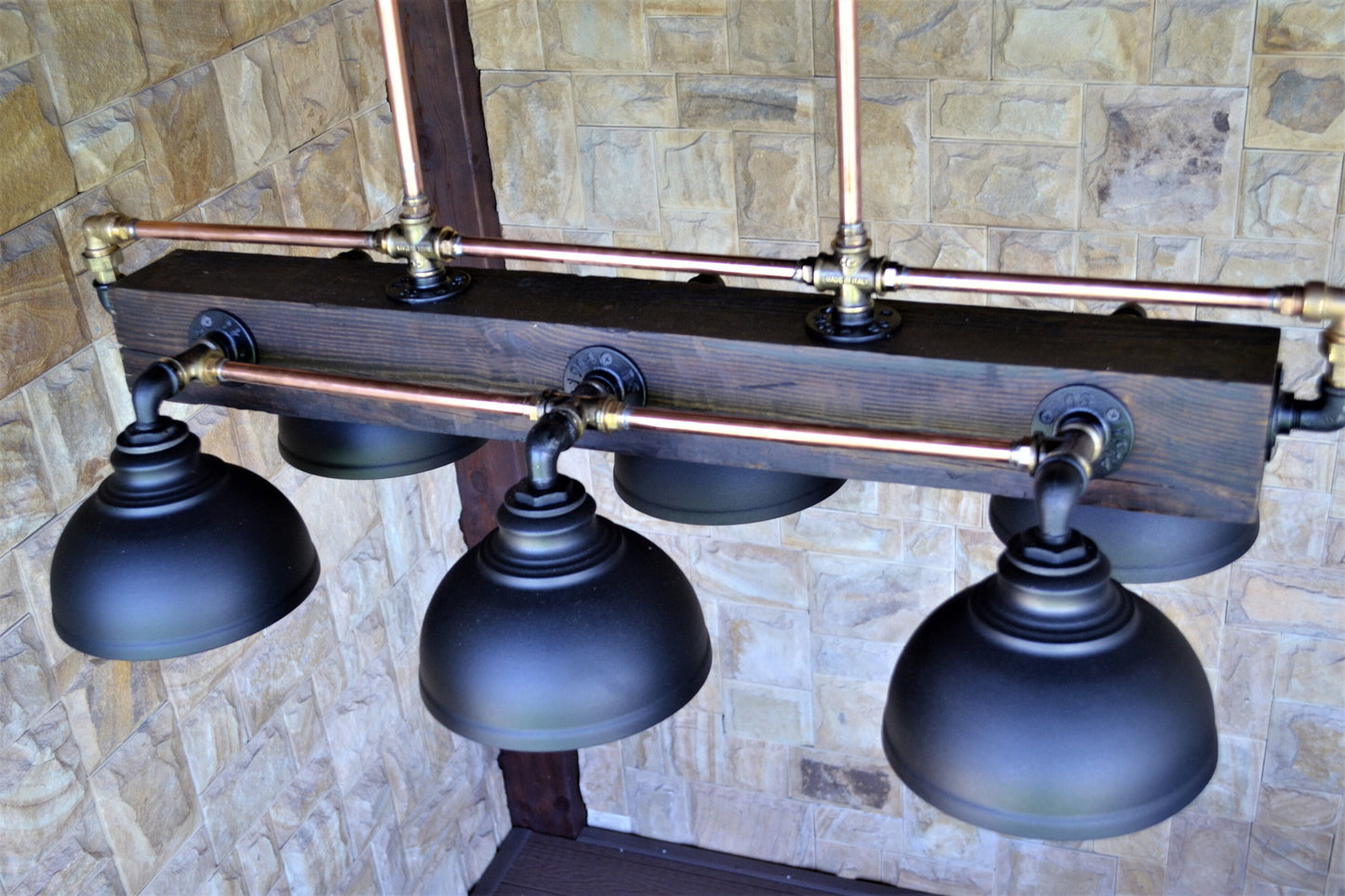 Hanging chandelier. Rustic pendant light