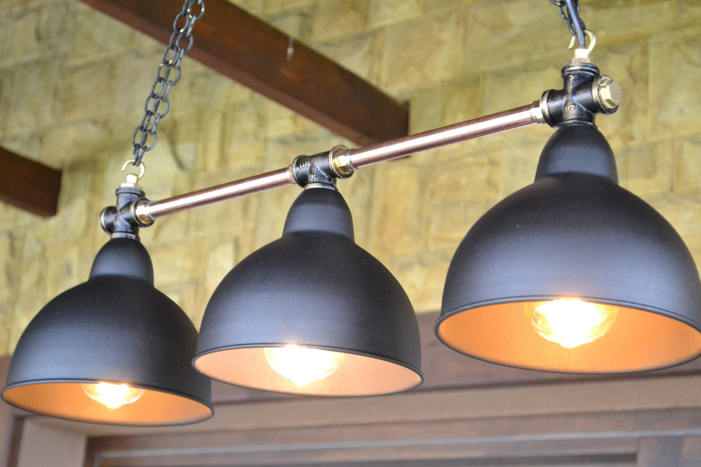 Pendant lighting industrial.Copper chandelier.