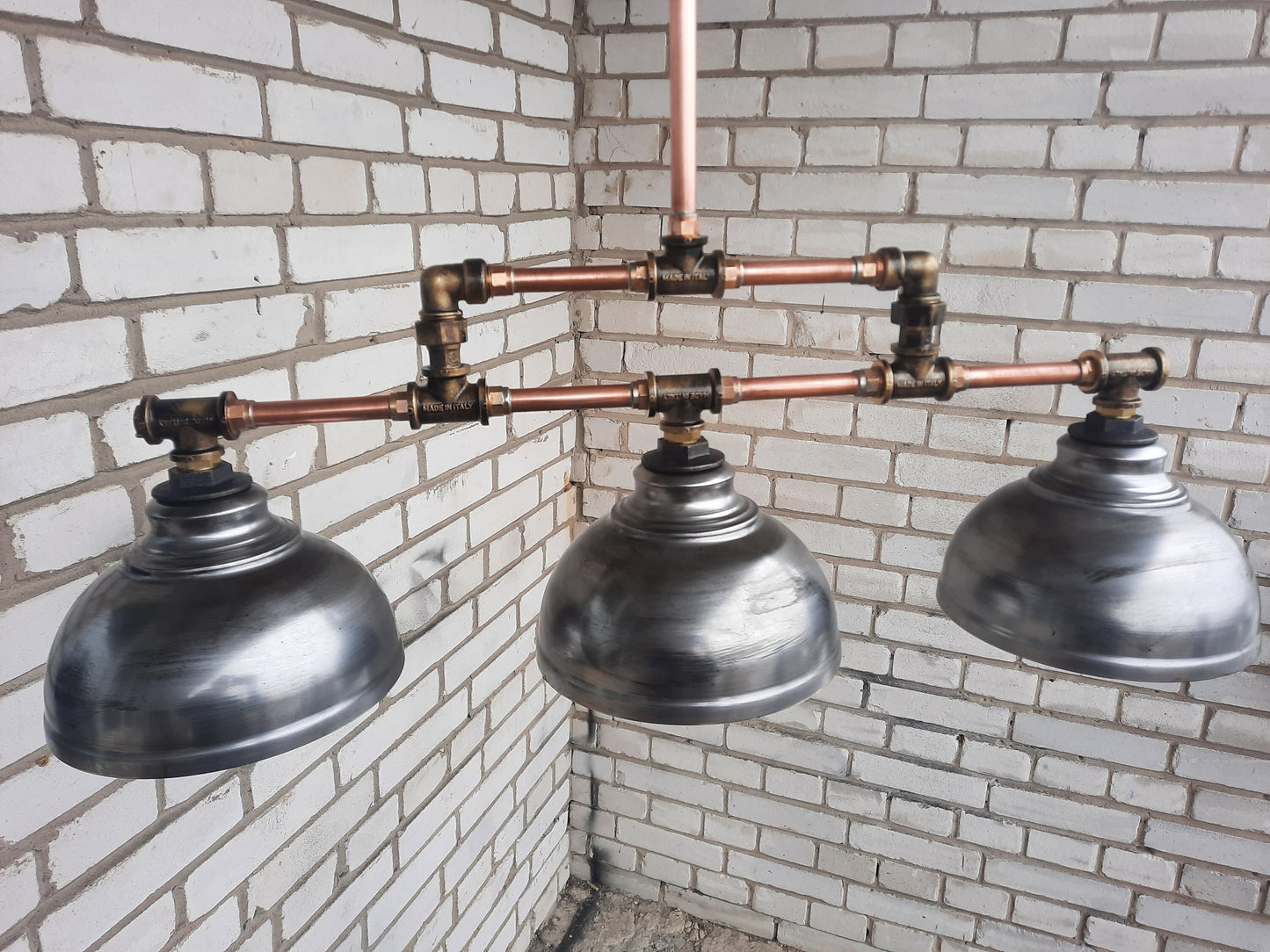 Industrial kitchen lighting, rustic hanging chandelier, steampunk ceiling pendant lamp, Copper ceiling chandelier for bar