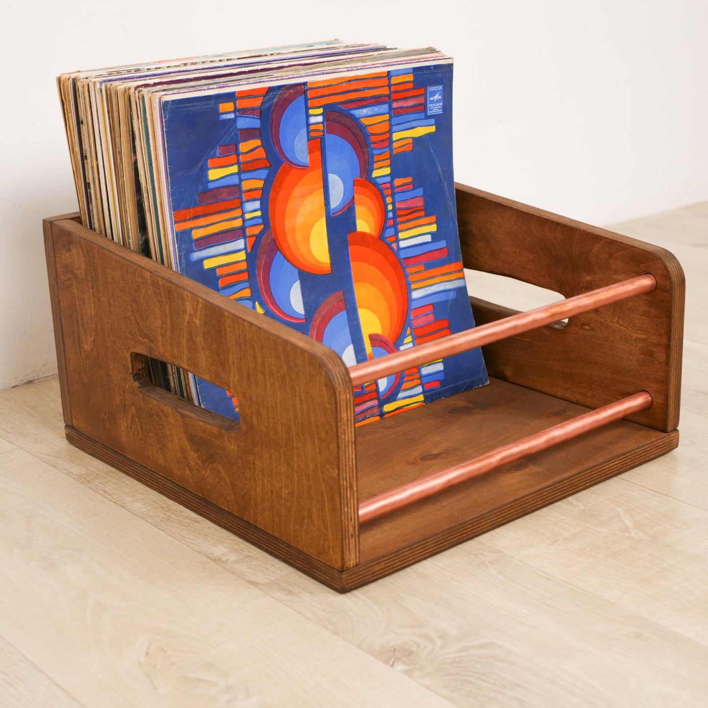 Vinyl Record Storage Box – Copper & Wood LP Record Holder