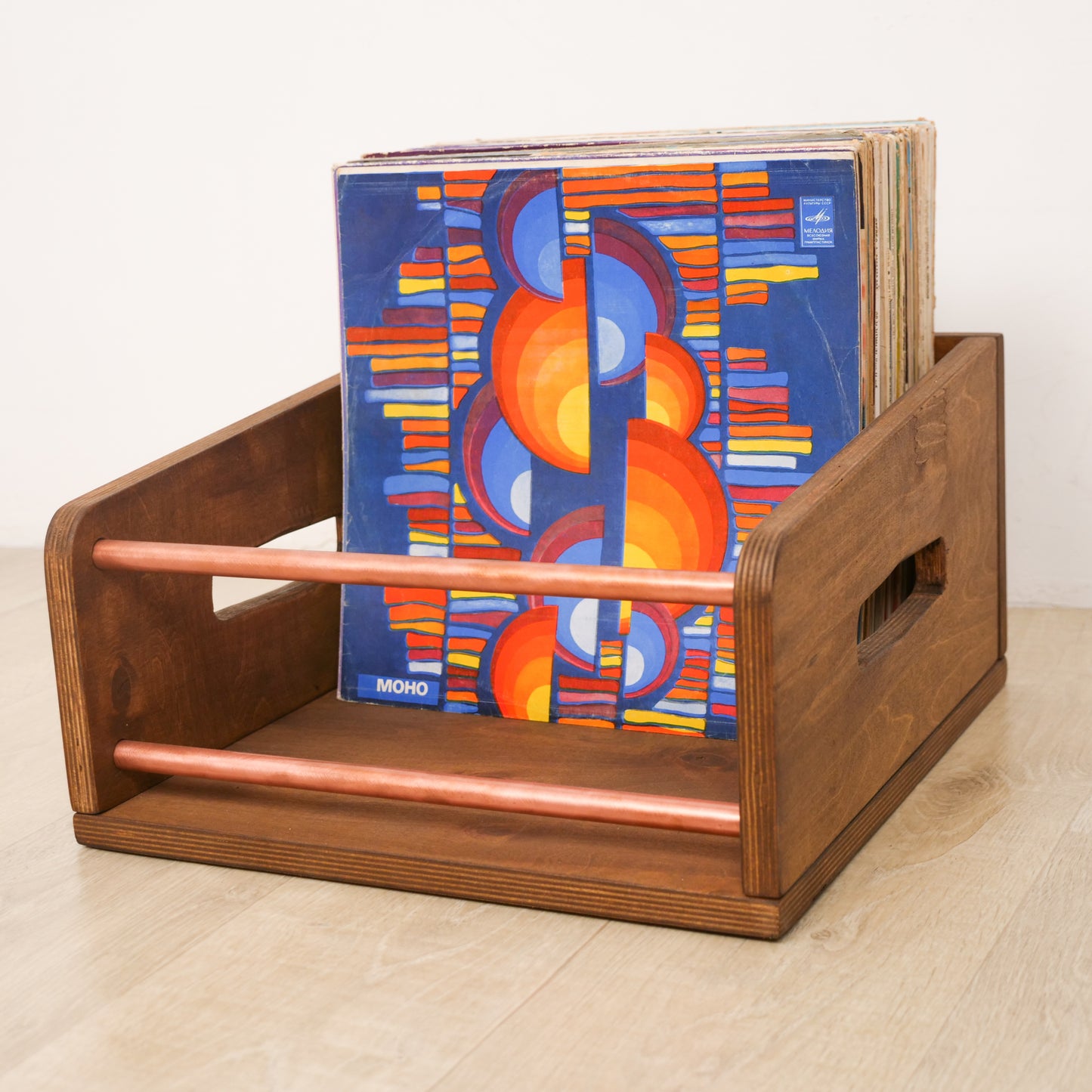 Vinyl Record Storage Box – Copper & Wood LP Record Holder