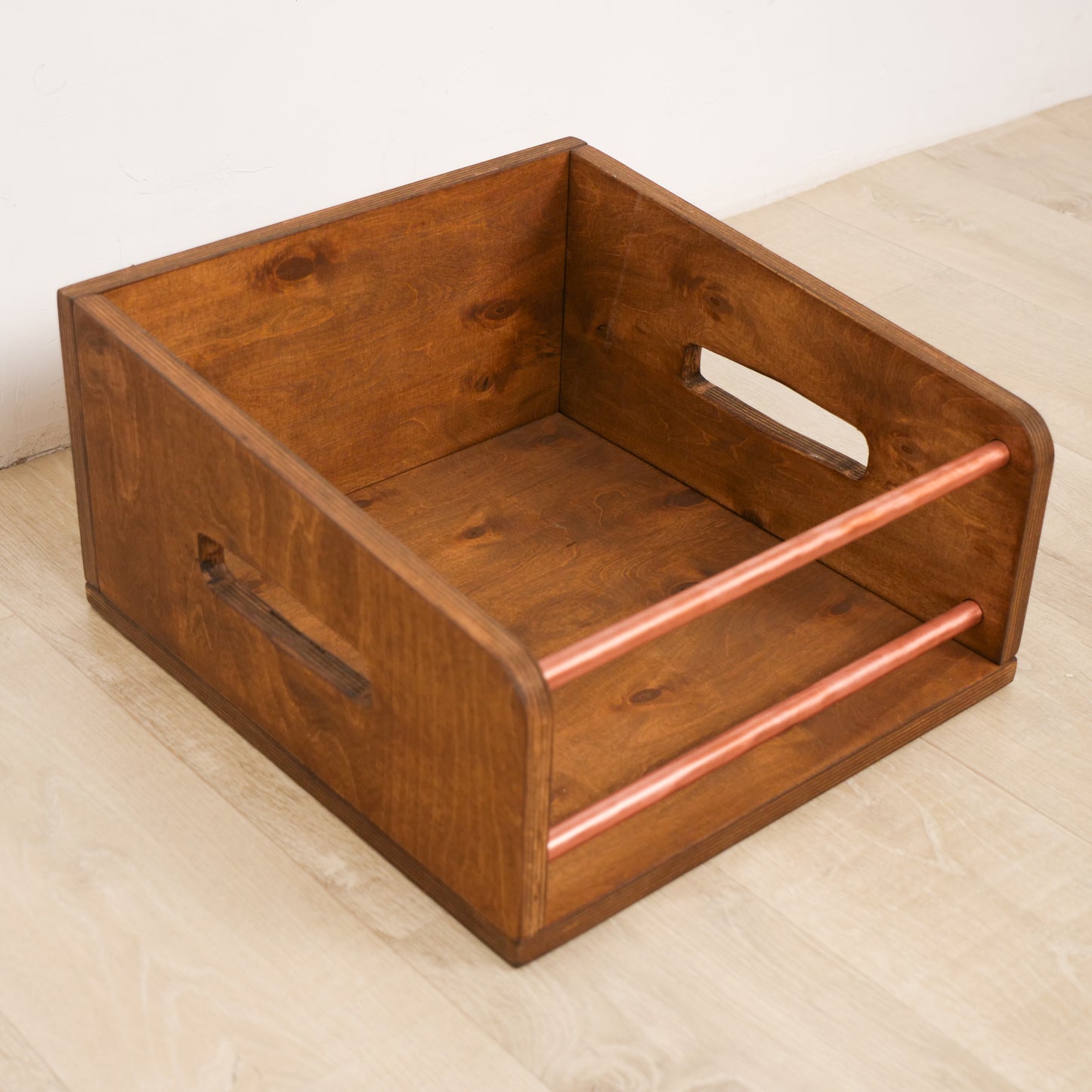 Vinyl Record Storage Box – Copper & Wood LP Record Holder