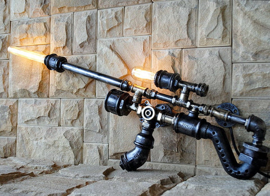 Industrial wall lighting. Steampunk wall sconce.