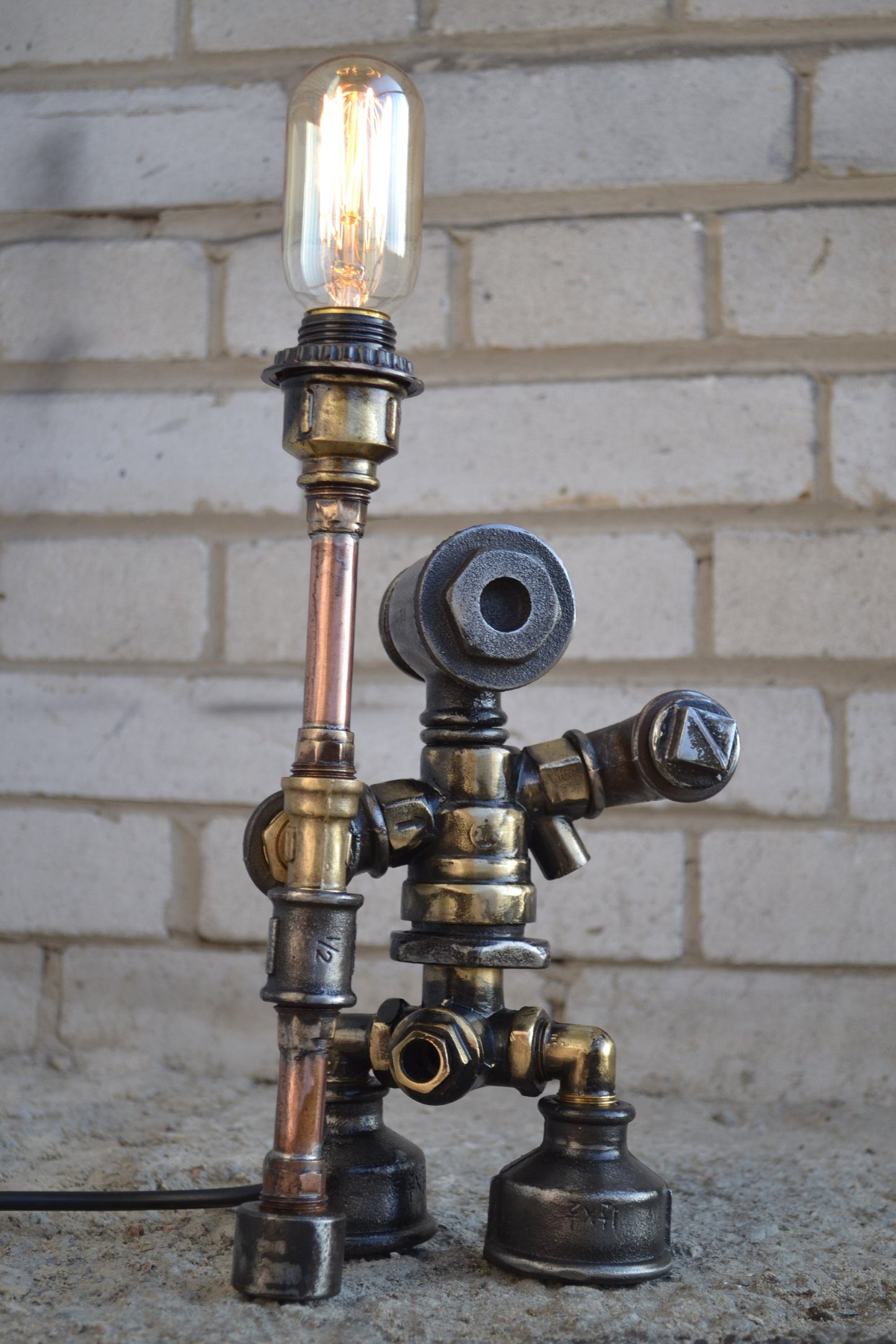 Industrial lamp .Steampunk table lamp.