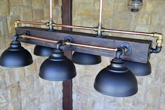 Hanging chandelier. Rustic pendant light