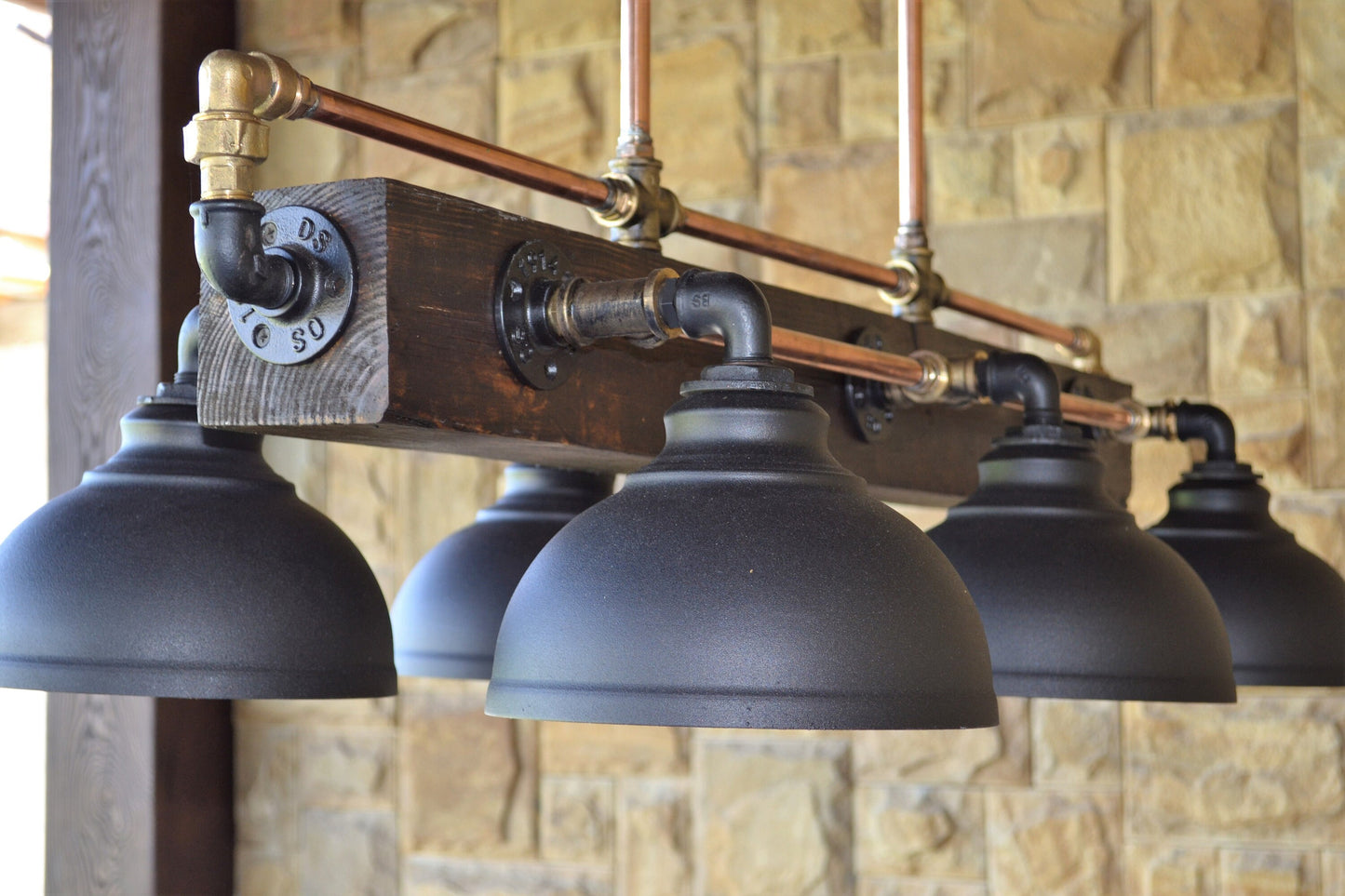 Hanging chandelier. Rustic pendant light