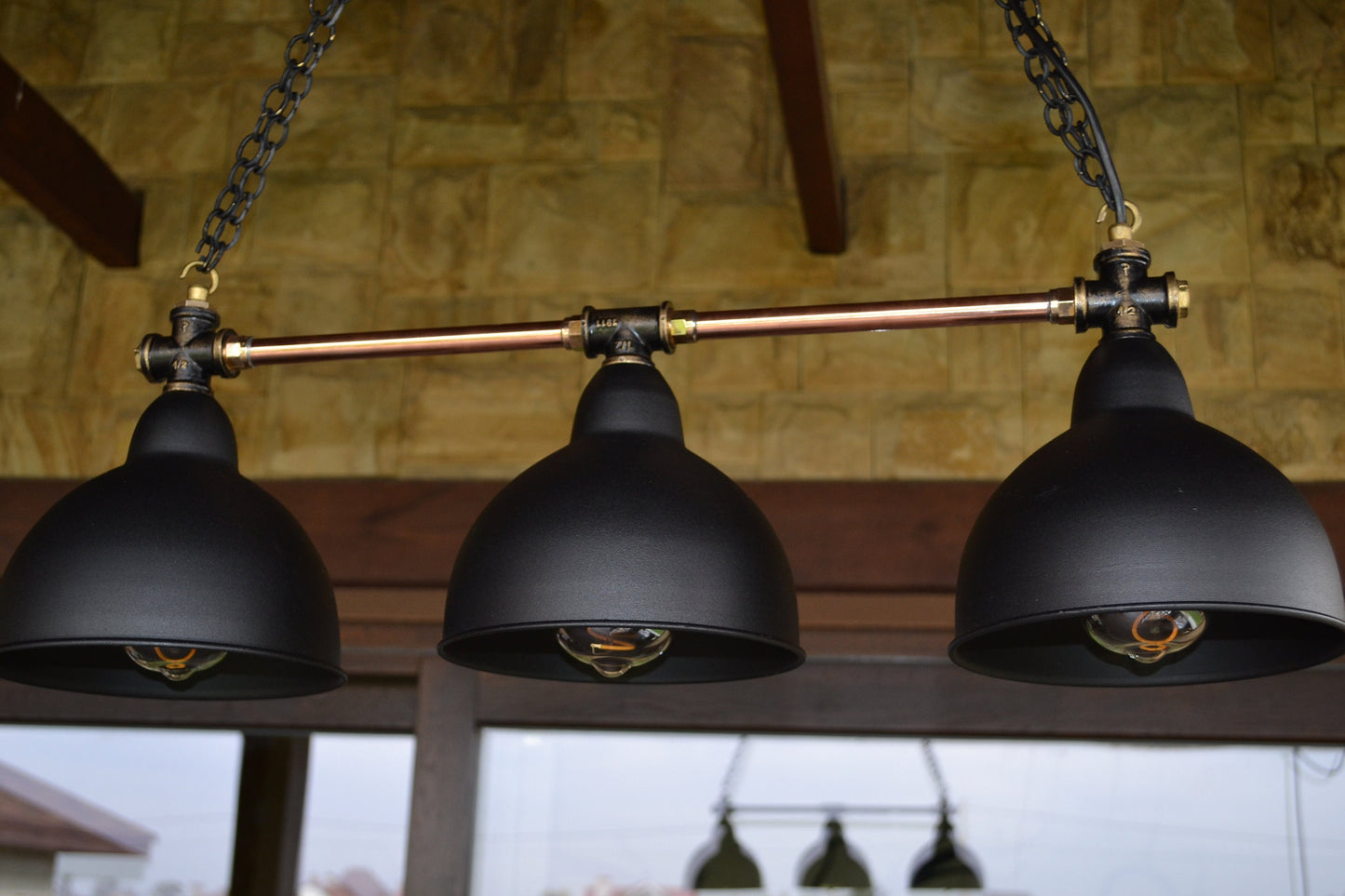 Pendant lighting industrial.Copper chandelier.