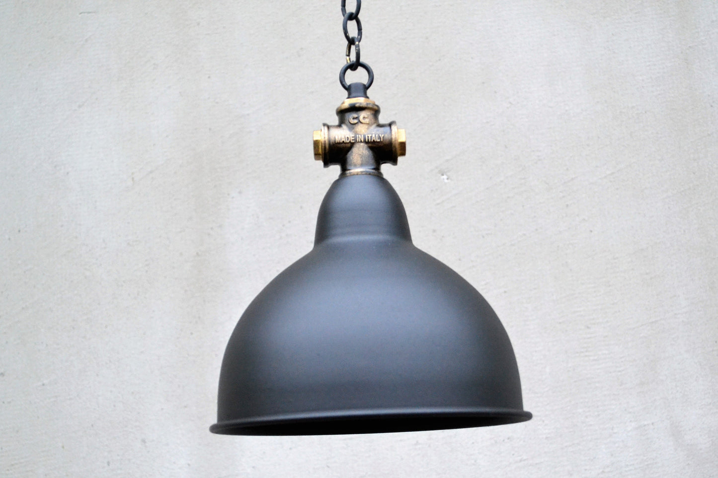Industrial hanging black lampshade.Rustic island ceiling lamp for kitchen or dining table.