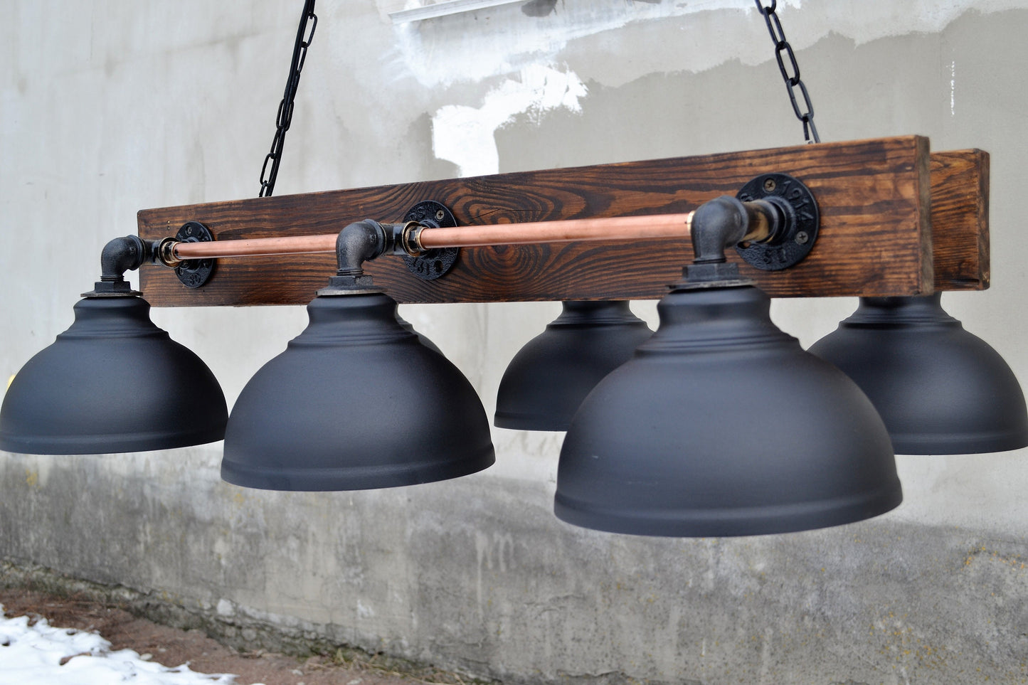 Rustic wooden industrial pendant light Black industrial chandelier for rustic kitchen lighting Copper pendant light fixture