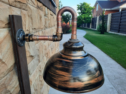 Outdoor industrial wall lamp, copper pendant lamp, rustic style