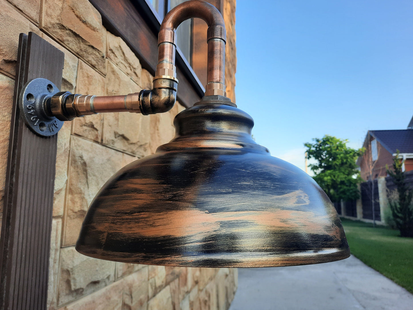Outdoor industrial wall lamp, copper pendant lamp, rustic style