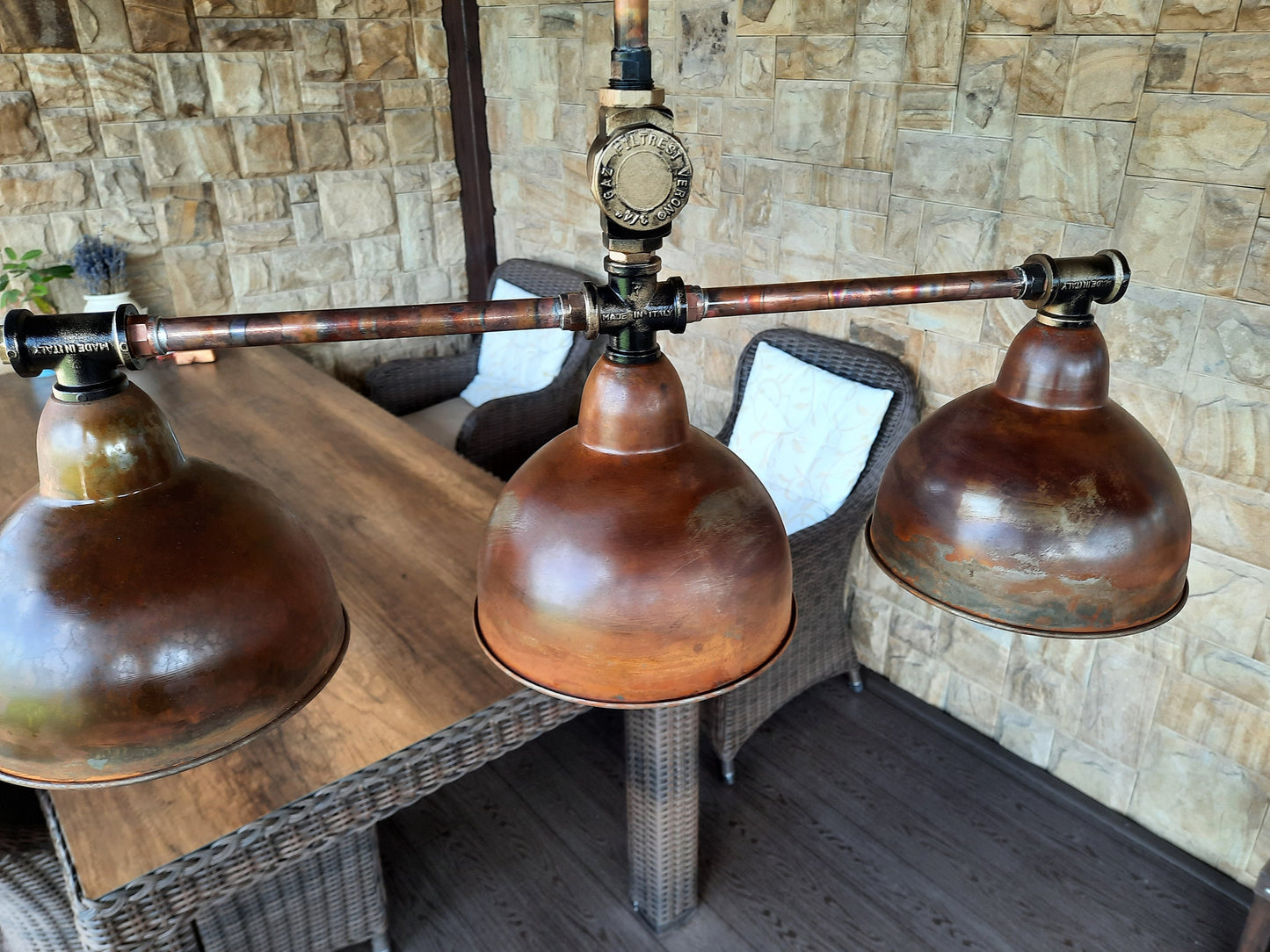 Vintage rusty industrial rustic kitchen island chandelier.Steampunk ceiling lamp for dining table. Farmhouse lights chandelier.