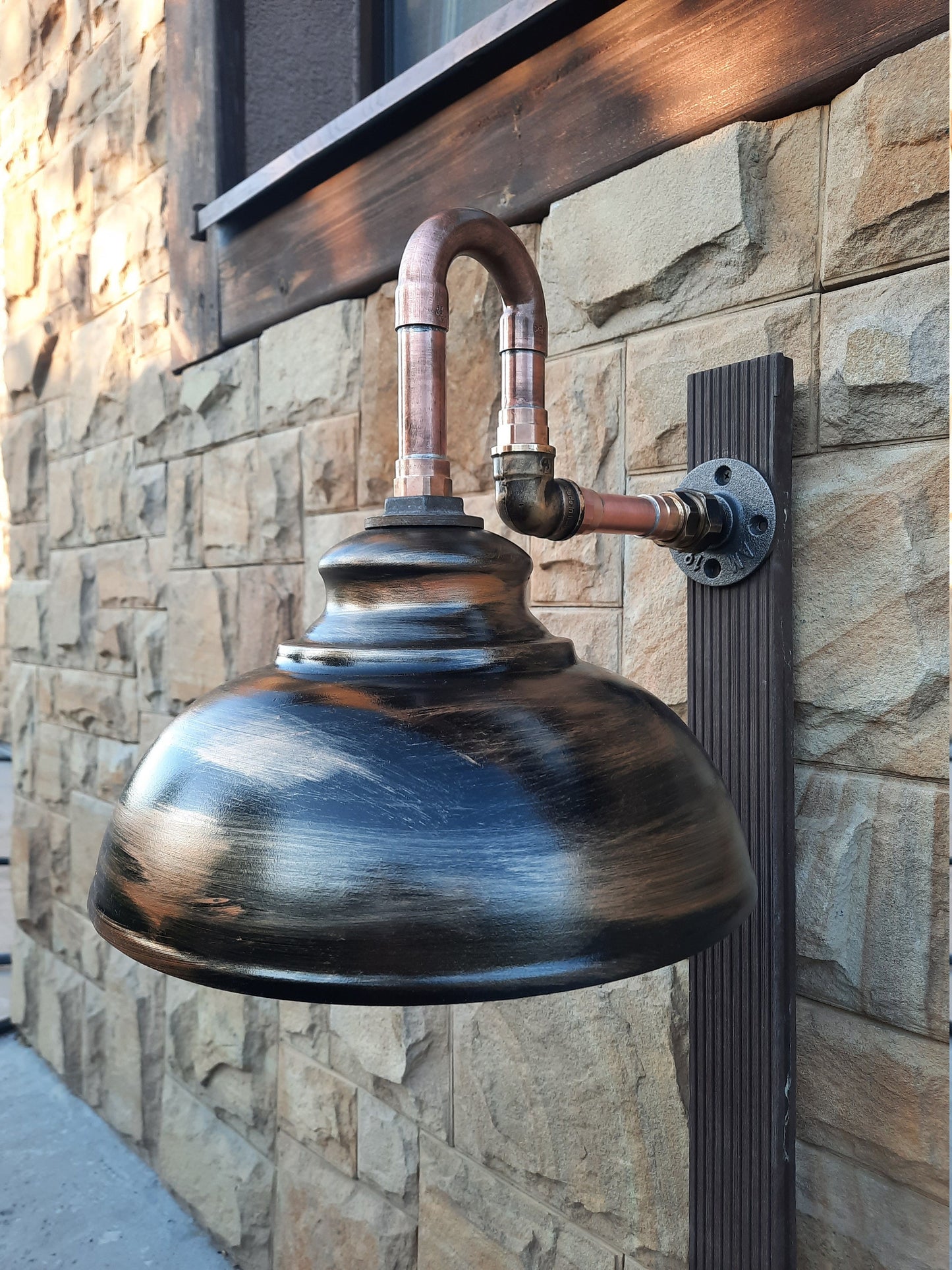 Outdoor industrial wall lamp, copper pendant lamp, rustic style