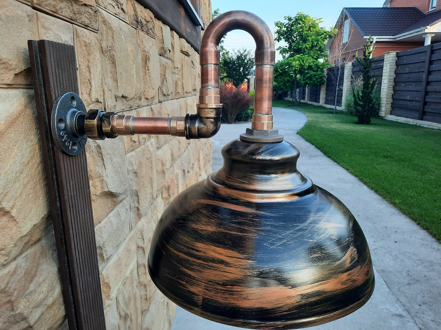 Outdoor industrial wall lamp, copper pendant lamp, rustic style