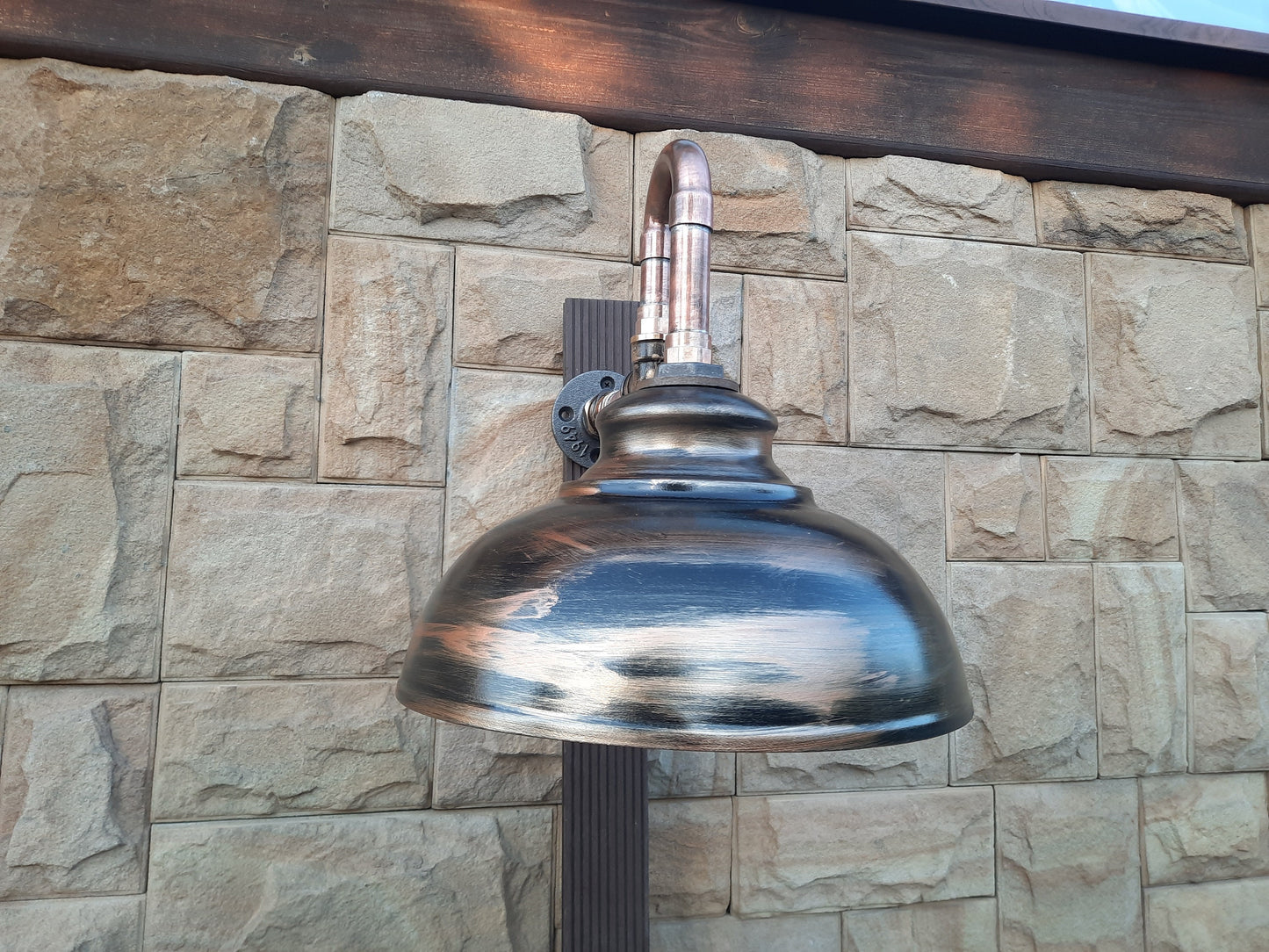 Outdoor industrial wall lamp, copper pendant lamp, rustic style