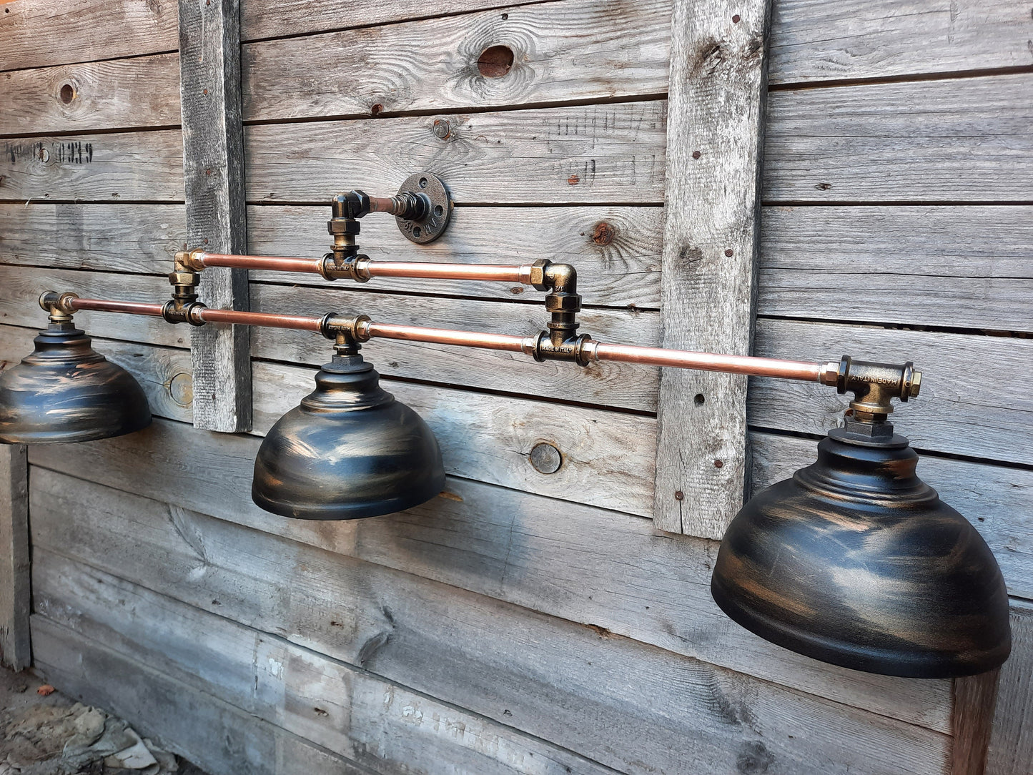 Long wall lamp, rustic style Industrial sconce