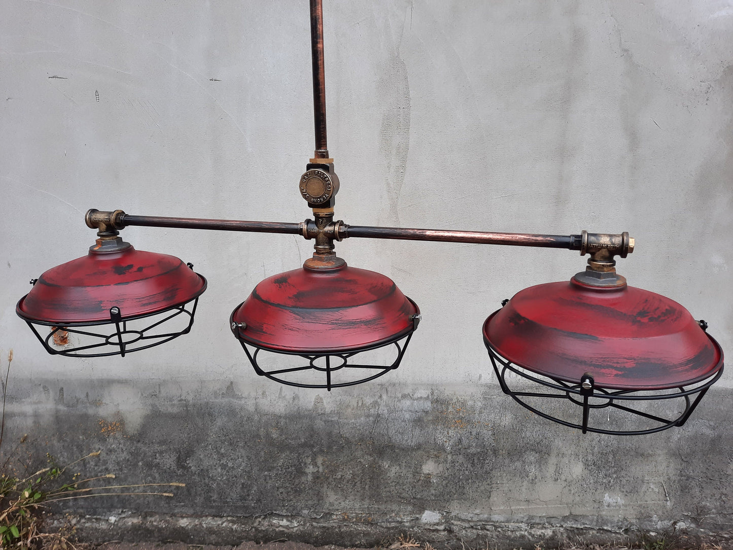 Kitchen industrial chandelier. Pendant steampunk lighting.