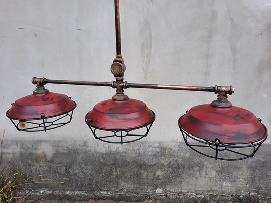 Kitchen industrial chandelier. Pendant steampunk lighting.