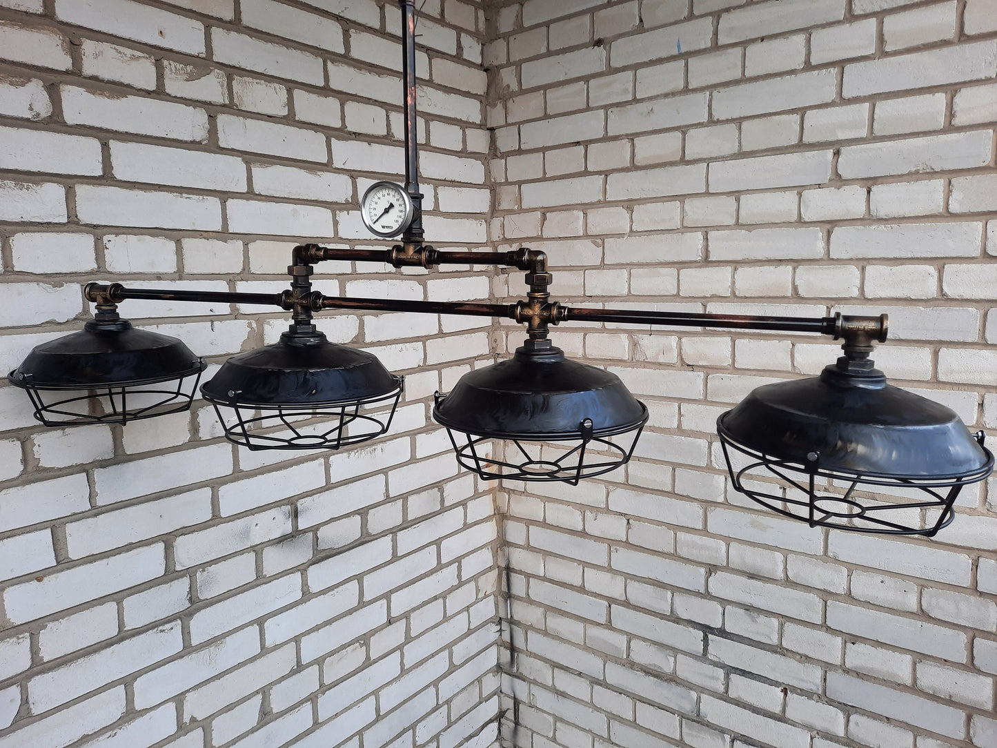 Long Industrial Steampunk Chandelier Pendant Rustic Light Farmhouse Beam Light