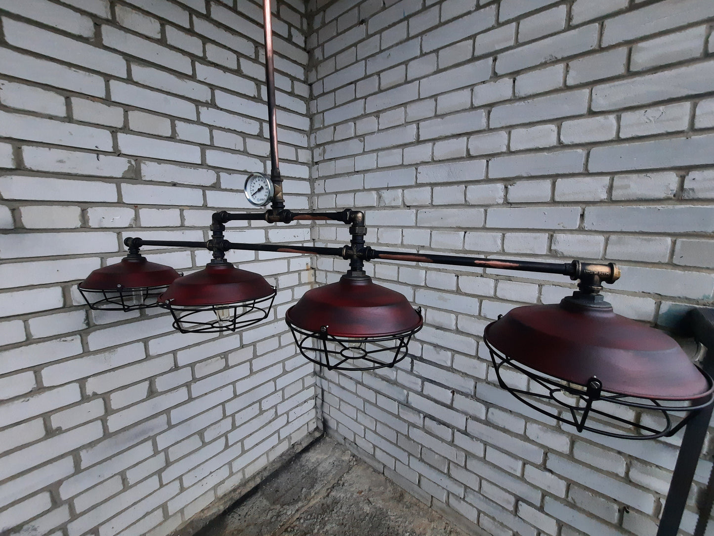 Long kitchen chandelier industrial Pendant lamp for billiard table.Rustic Steampunk Lighting.