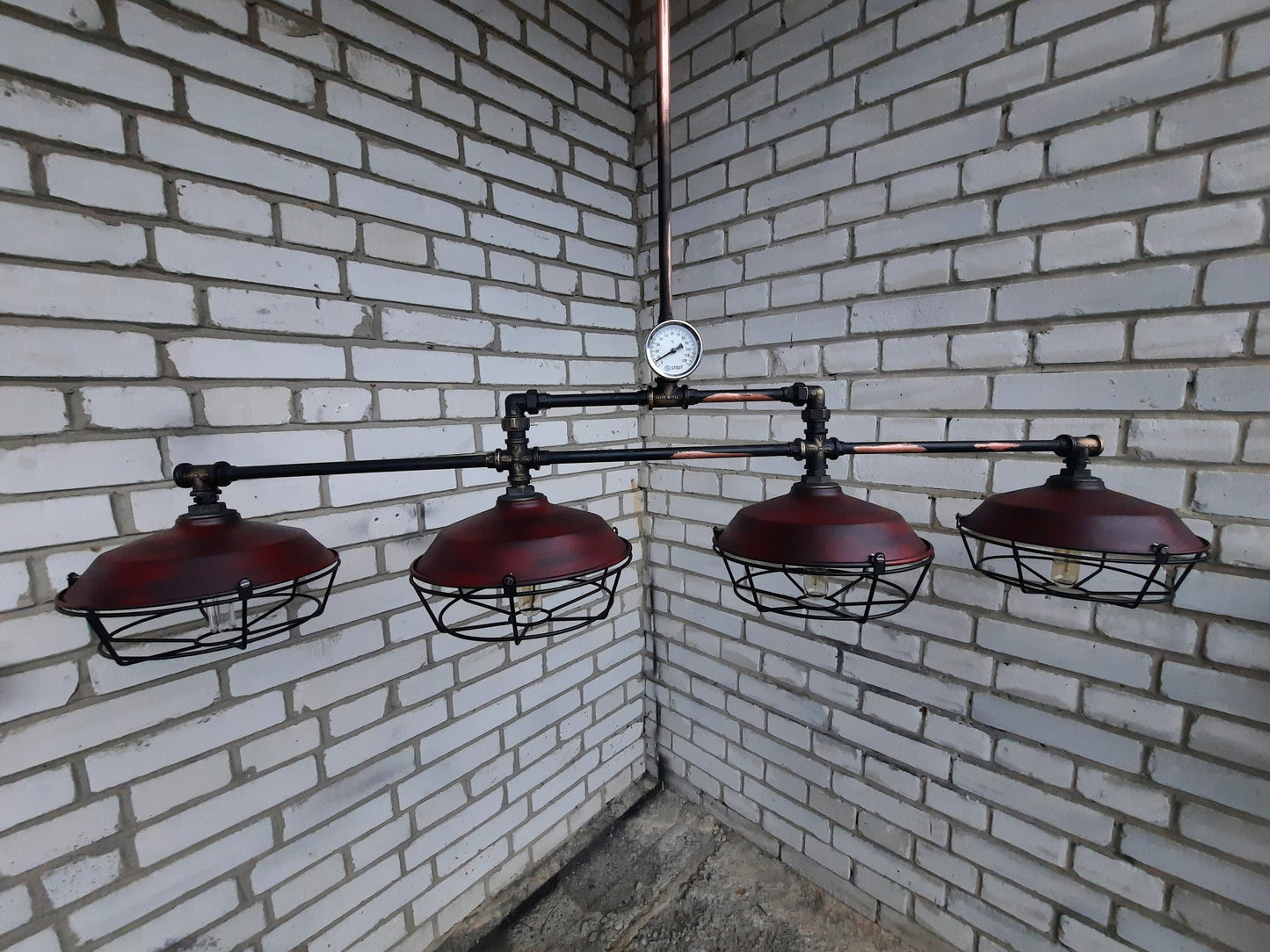 Long kitchen chandelier industrial Pendant lamp for billiard table.Rustic Steampunk Lighting.