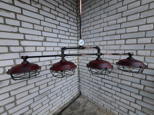 Long kitchen chandelier industrial Pendant lamp for billiard table.Rustic Steampunk Lighting.