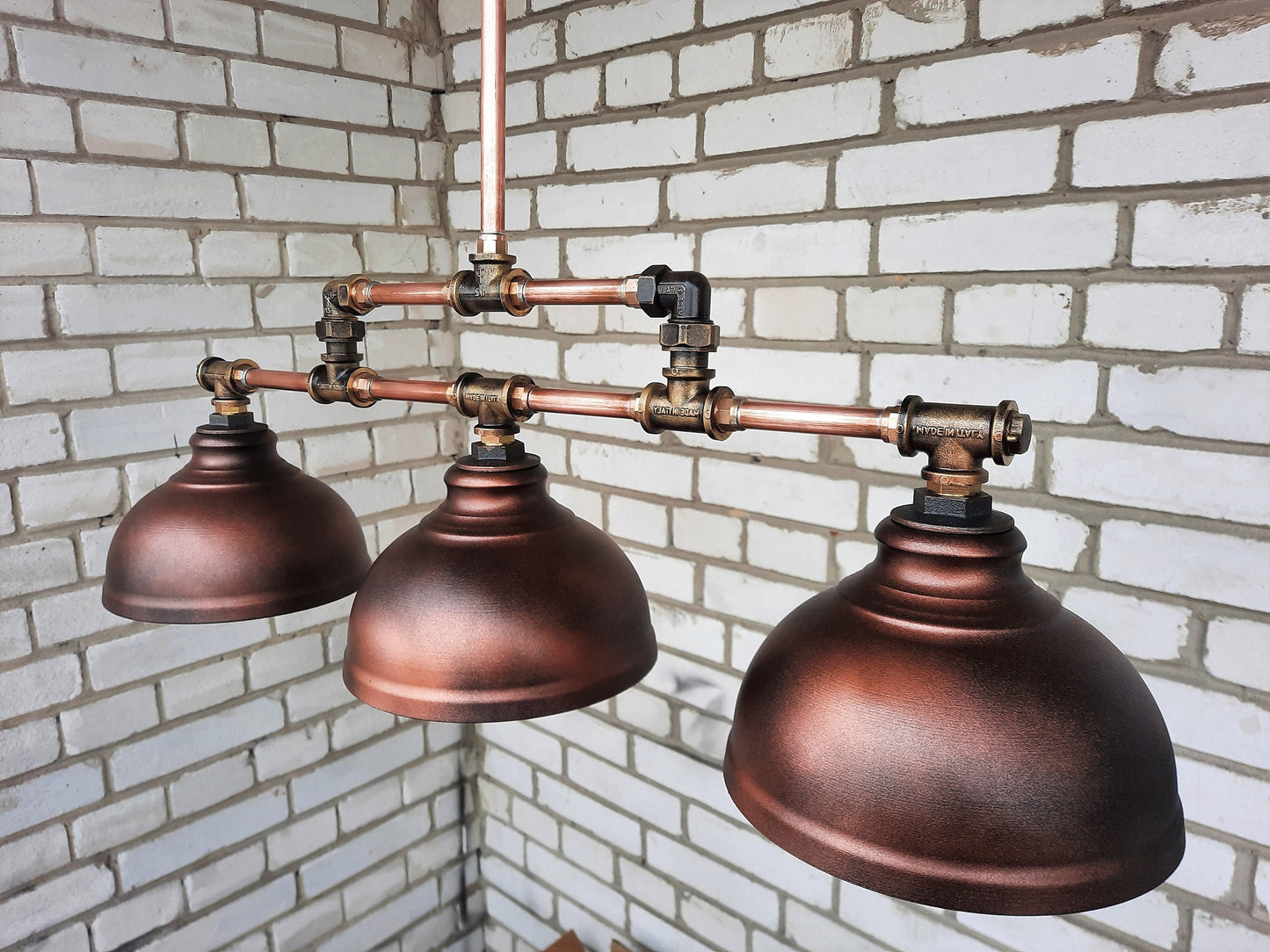 Industrial chandelier with 3 bulbs steampunk pendant lamp for kitchen island, farmhouse chandeliers, bar light