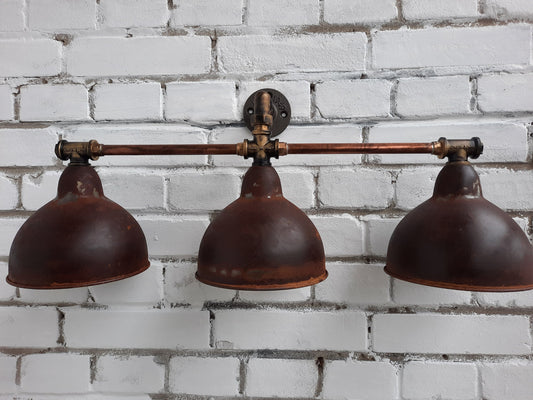 Rusty wall lamp, industrial rural lighting.Wall sconce Bathroom vanity lighting.