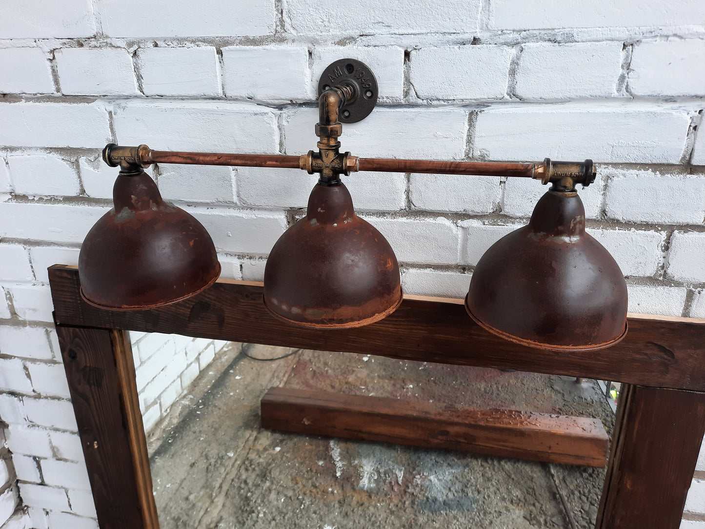 Rusty wall lamp, industrial rural lighting.Wall sconce Bathroom vanity lighting.