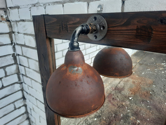 Rusty wall lamp in industrial style. Wall sconce.