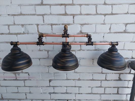 Hanging wall lamp for a large mirror. Rustic industrial sconce