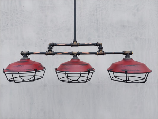 Copper industrial ceiling pendant light Rustic chandelier for bar or kitchen island in steampunk style