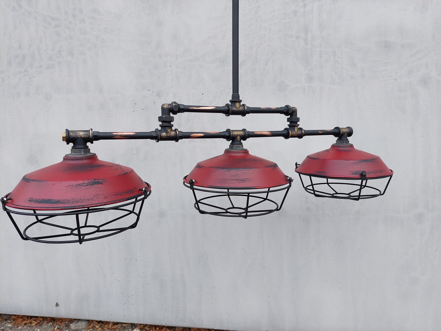 Copper industrial ceiling pendant light Rustic chandelier for bar or kitchen island in steampunk style