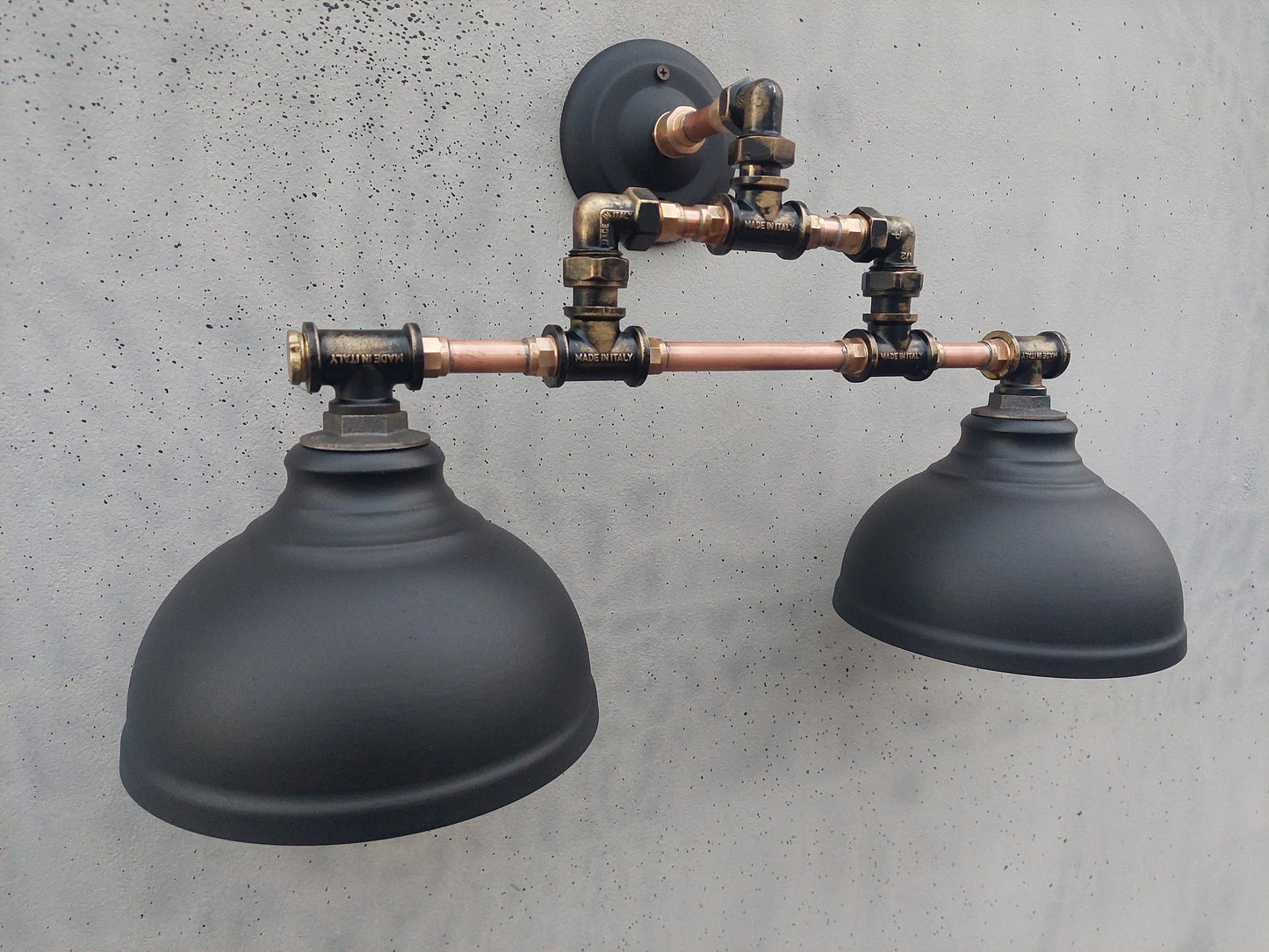 Rustic industrial wall hanging lamp for bathroom. Steampunk sconces.