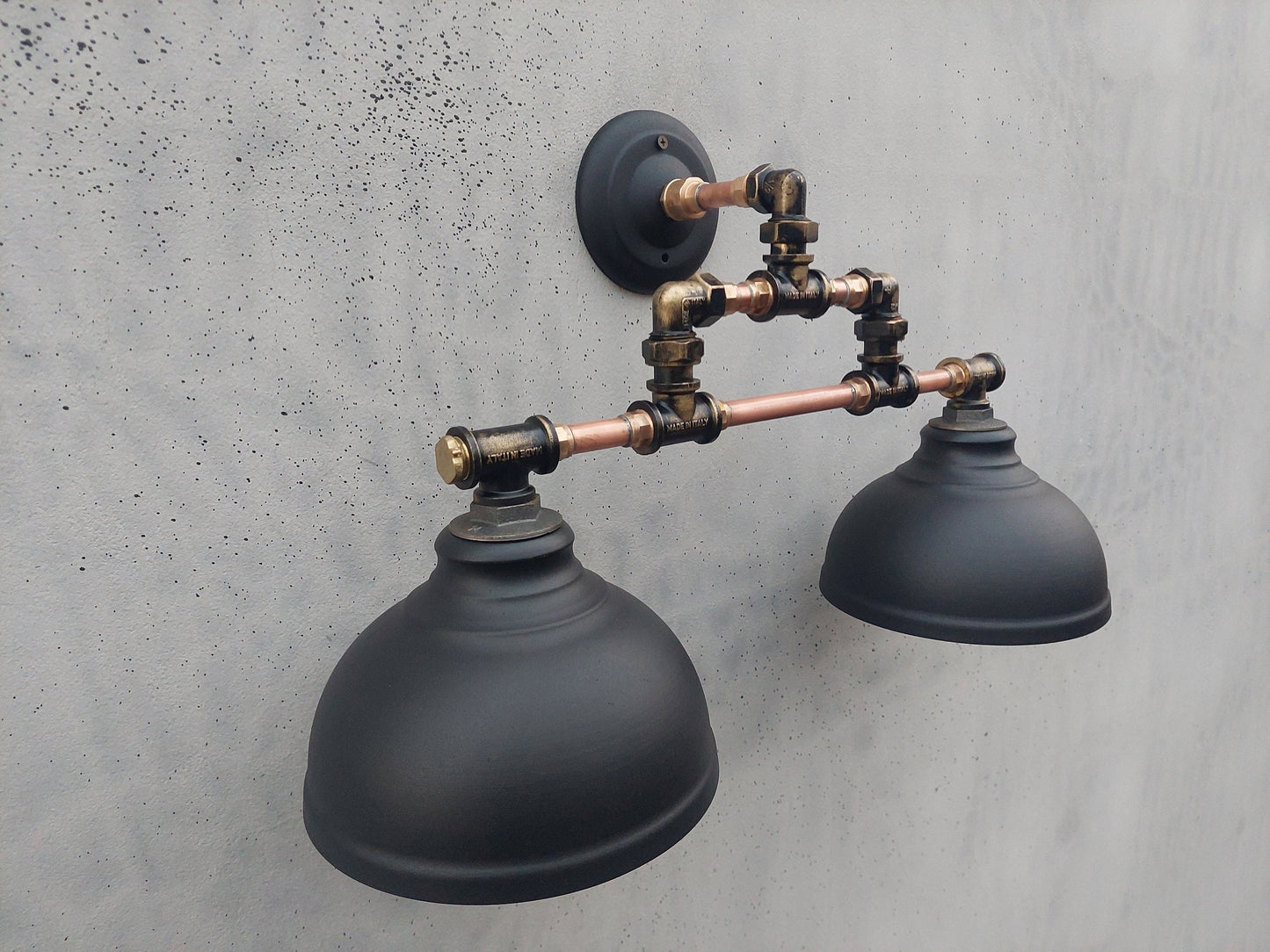 Rustic industrial wall hanging lamp for bathroom. Steampunk sconces.