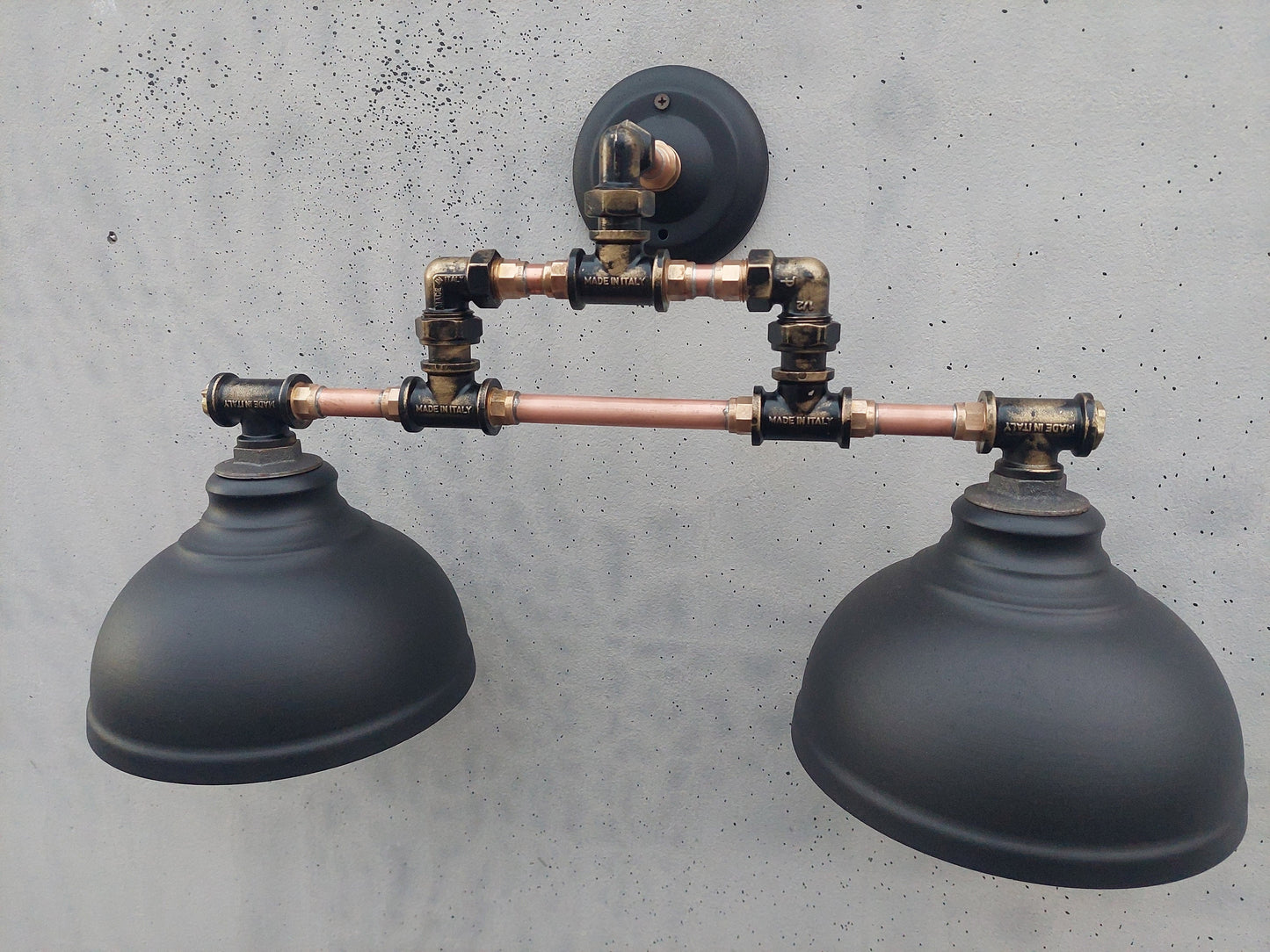 Rustic industrial wall hanging lamp for bathroom. Steampunk sconces.