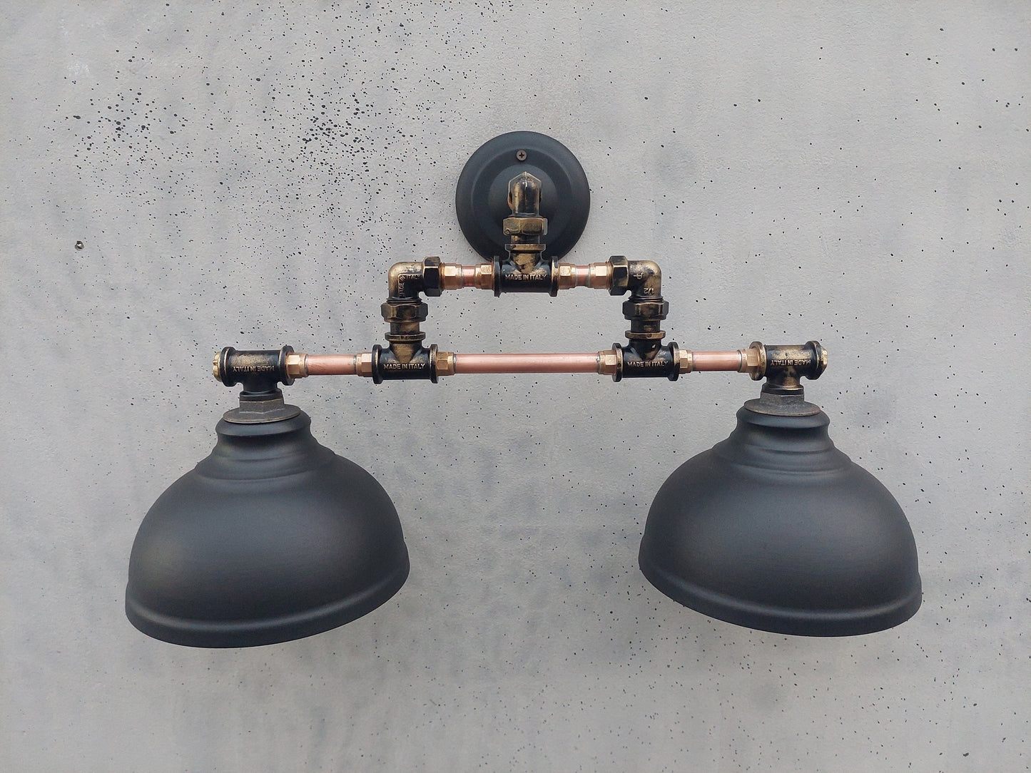 Rustic industrial wall hanging lamp for bathroom. Steampunk sconces.