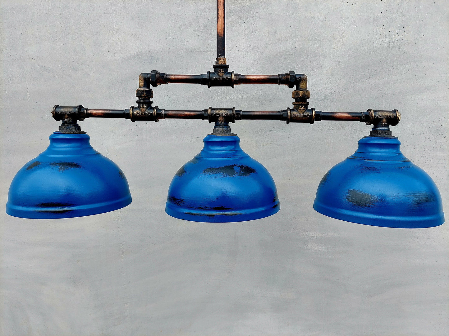 Industrial pendant lighting. Rustic kitchen chandelier.