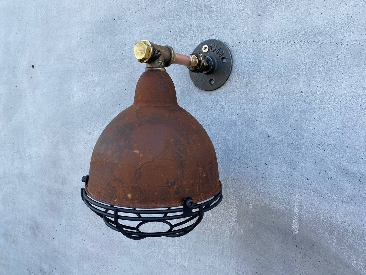 Rustic Wall Light with single cage Industrial lighting Industrial lighting Steampunk style wall light fixture.