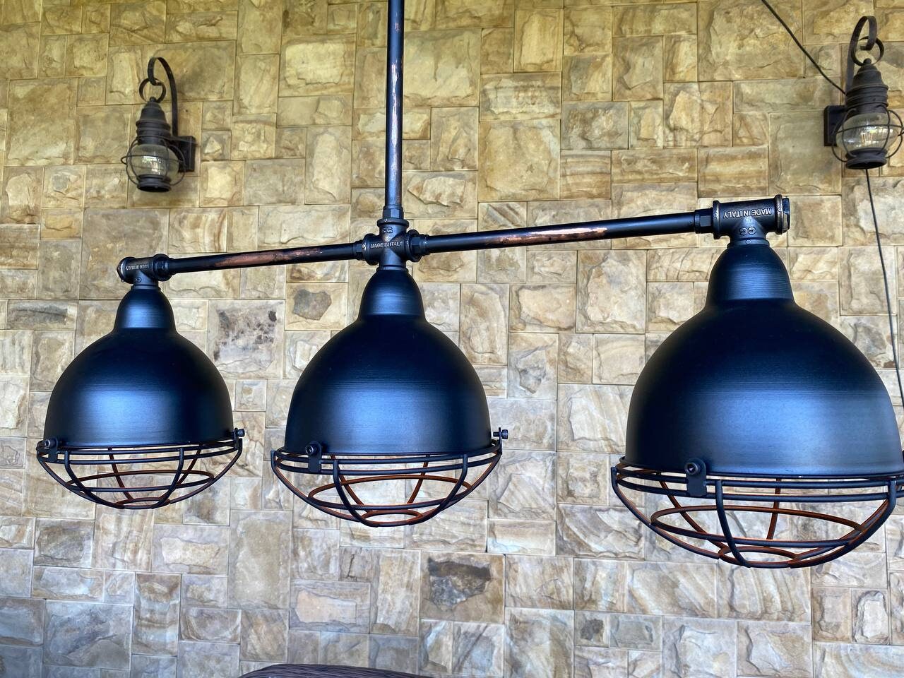 Black pendant chandelier for kitchen island.Pendant ceiling light fixture industrial.