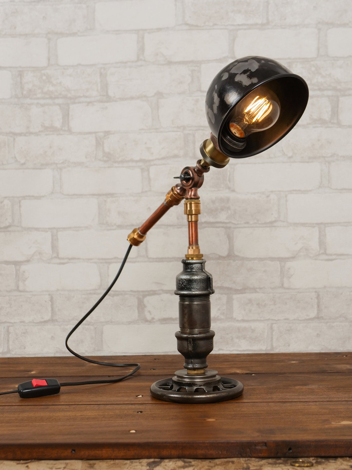 Rustic Industrial Table Lamp Table Light Work Light  Steampunk Bedside Lighting with Edison Lamp