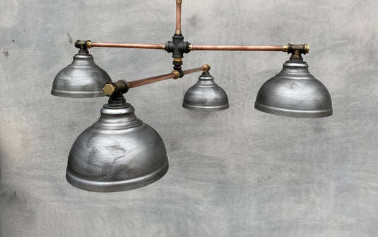 Long industrial chandelier for dining table.Ceiling rustic pendant light.