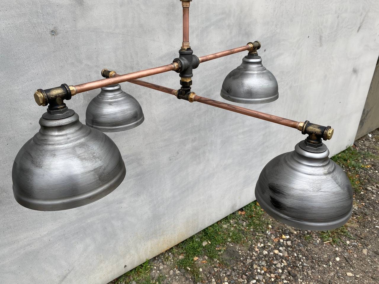 Long industrial chandelier for dining table.Ceiling rustic pendant light.