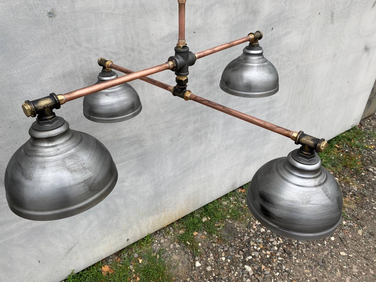 Long industrial chandelier for dining table.Ceiling rustic pendant light.