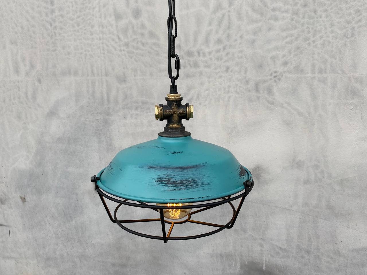 Pendant industrial lampshade for kitchen island.Rustic ceiling light fixtures.