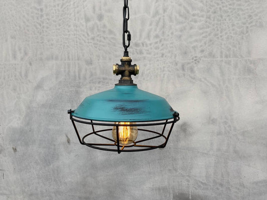 Pendant industrial lampshade for kitchen island.Rustic ceiling light fixtures.