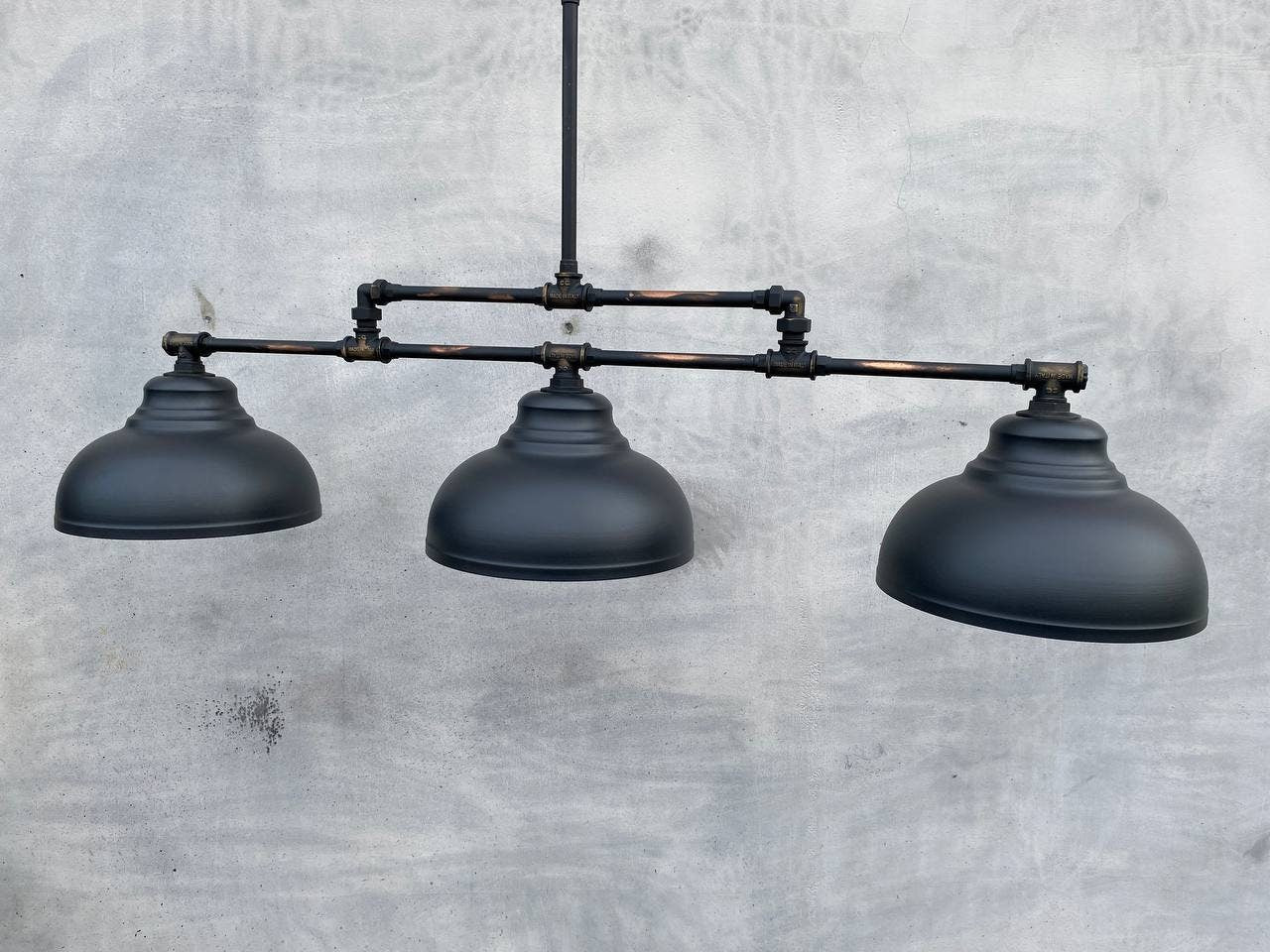 Black Pool Table Pendant Chandelier. Kitchen Island Ceiling Light, Industrial.