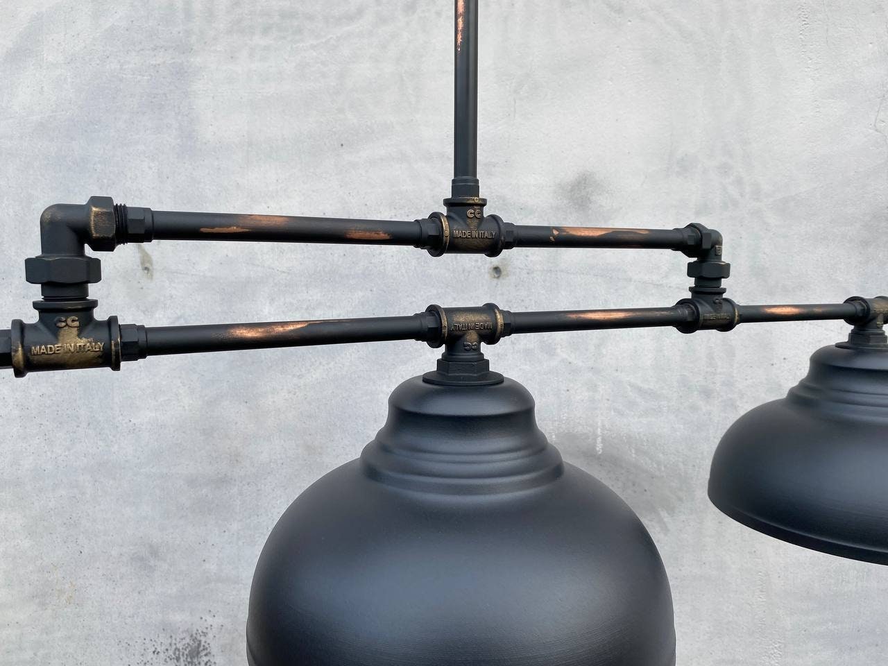 Black Pool Table Pendant Chandelier. Kitchen Island Ceiling Light, Industrial.