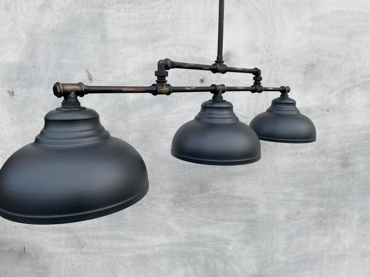 Black Pool Table Pendant Chandelier. Kitchen Island Ceiling Light, Industrial.