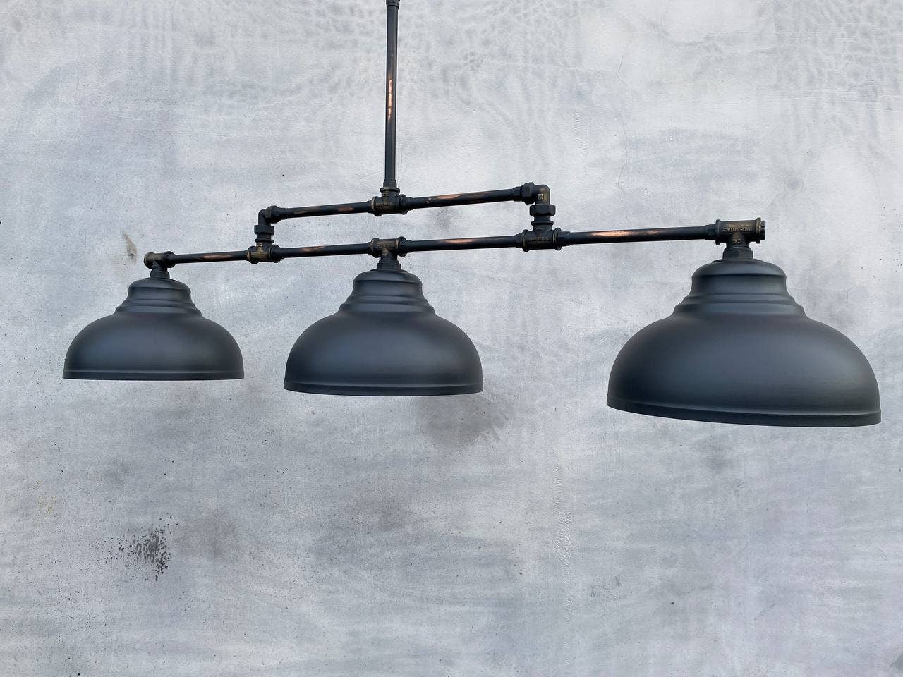 Black Pool Table Pendant Chandelier. Kitchen Island Ceiling Light, Industrial.